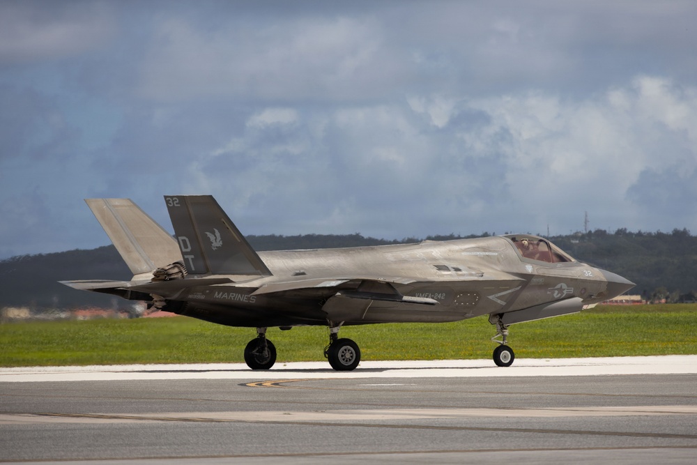 VMFA-242 flies out of Andersen Air Force Base during Valiant Shield