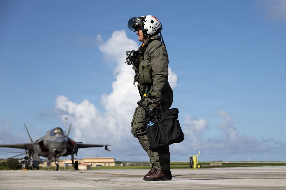 VMFA-242 flies out of Andersen Air Force Base during Valiant Shield