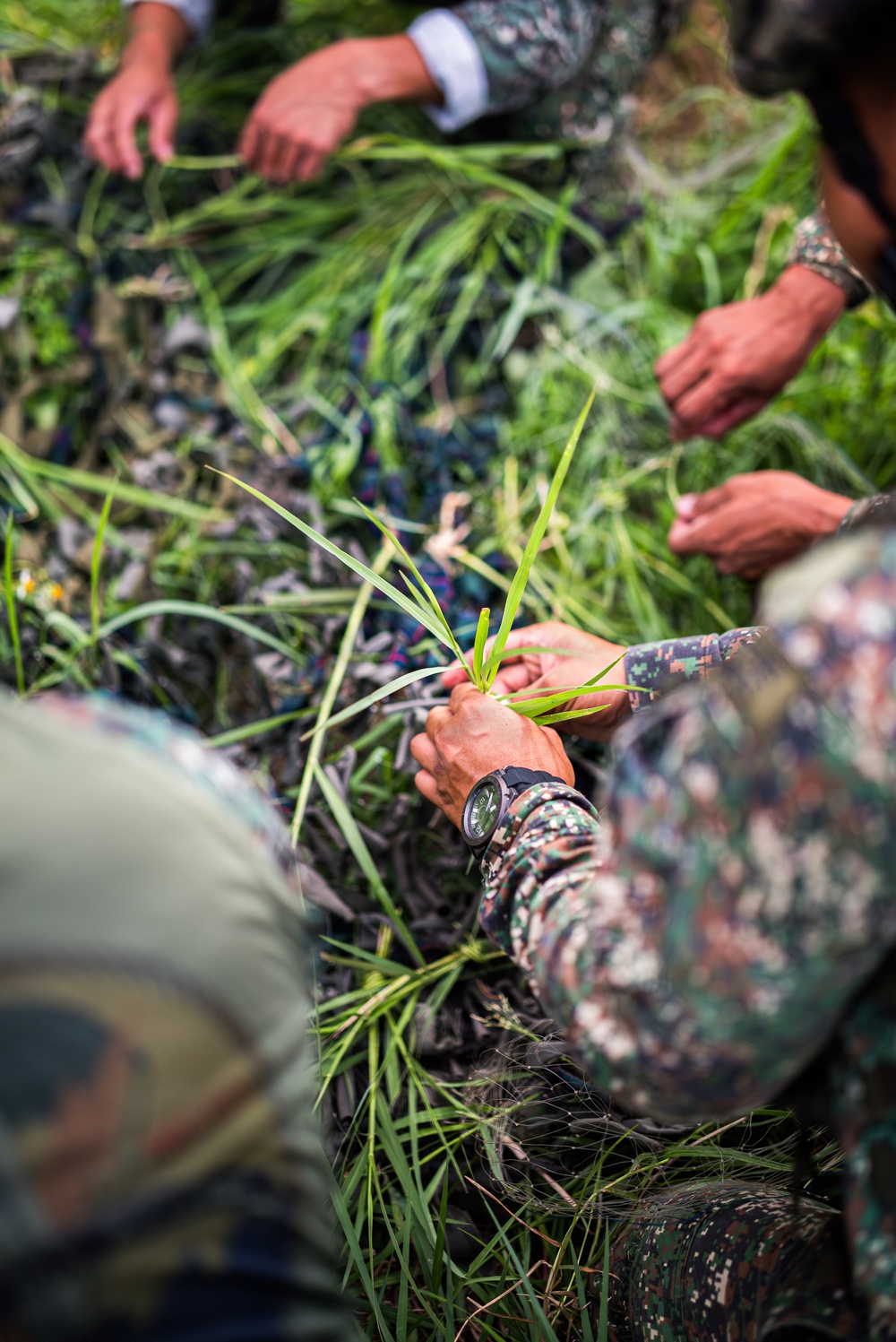 3rd Littoral Combat Team, Philippine marines conduct cover and concealment training during KAMANDAG 10