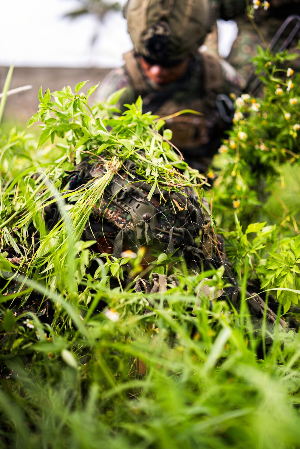 3rd Littoral Combat Team, Philippine marines conduct cover and concealment training during KAMANDAG 10