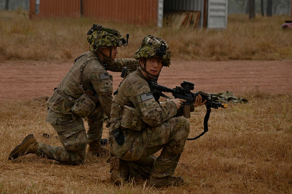 Southern Jackaroo 26: U.S. Army Soldiers Defend During Simulated Attacks