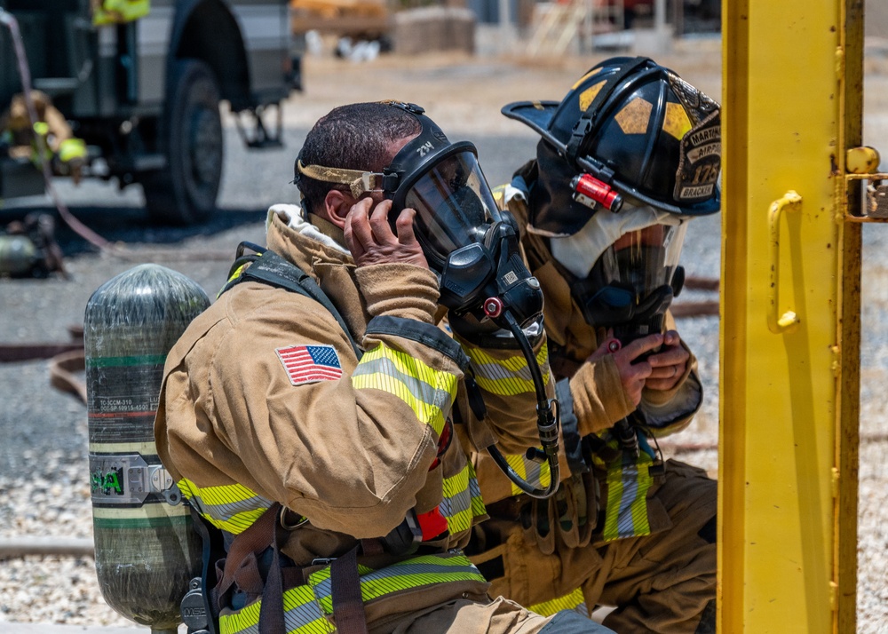 Fire protection specialists conduct controlled burn training event