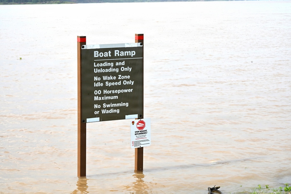 High water conditions at Keystone Lake