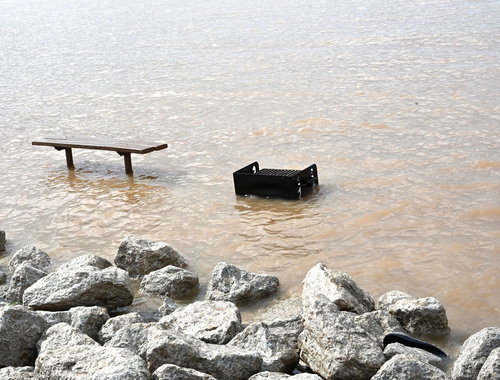 High water conditions at Keystone Lake