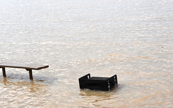 High water conditions at Keystone Lake