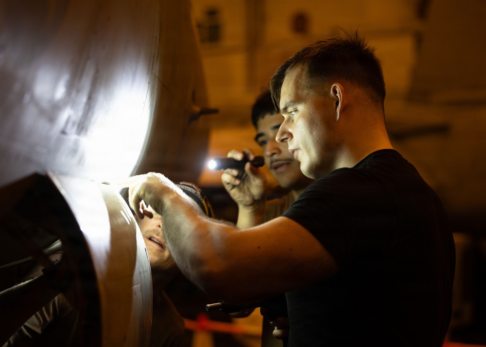 USS George H.W. Bush Sailors Conduct Aircraft Maintenance