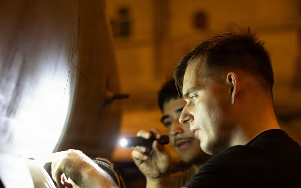 USS George H.W. Bush Sailors Conduct Aircraft Maintenance