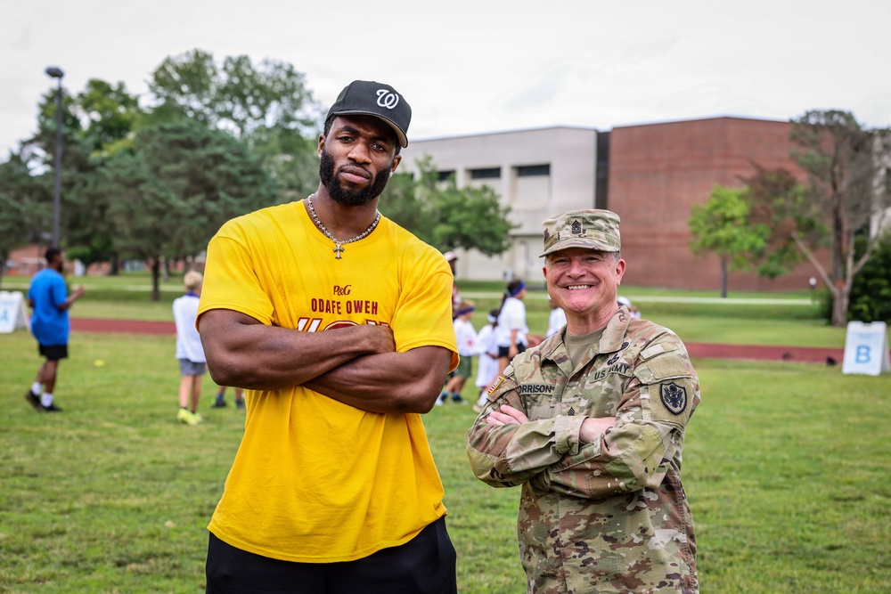 Fort Lee hosts Washington Commanders’ Odafe Oweh ProCamp for military children