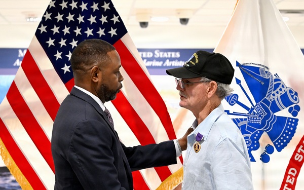 Vietnam Vet receives his Purple Heart at the Pentagon after 57 Years