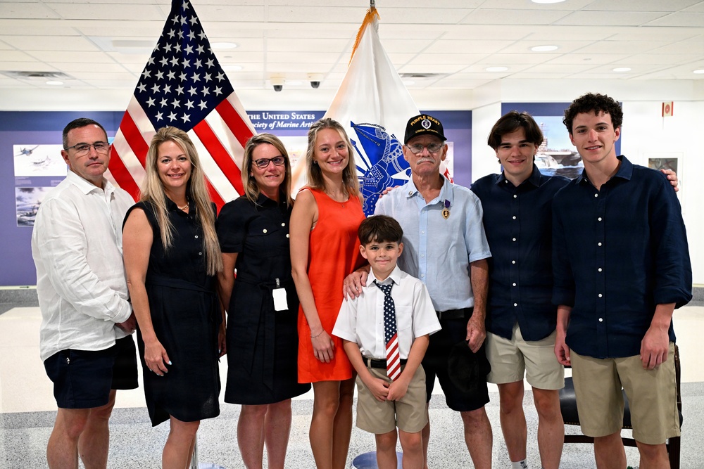 Army Reserve Ambassador presents Purple Heart to Vietnam War veteran
