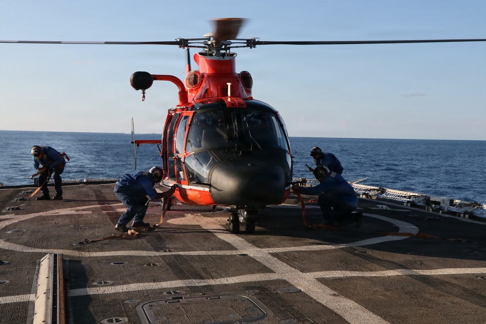 Coast Guard Cutter Bear returns home following a counter-narcotic patrol in the Eastern Pacific Ocean