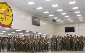 Rear Adm. Faehnle Visits CBIRF, Recognizes Marines for Fire Response