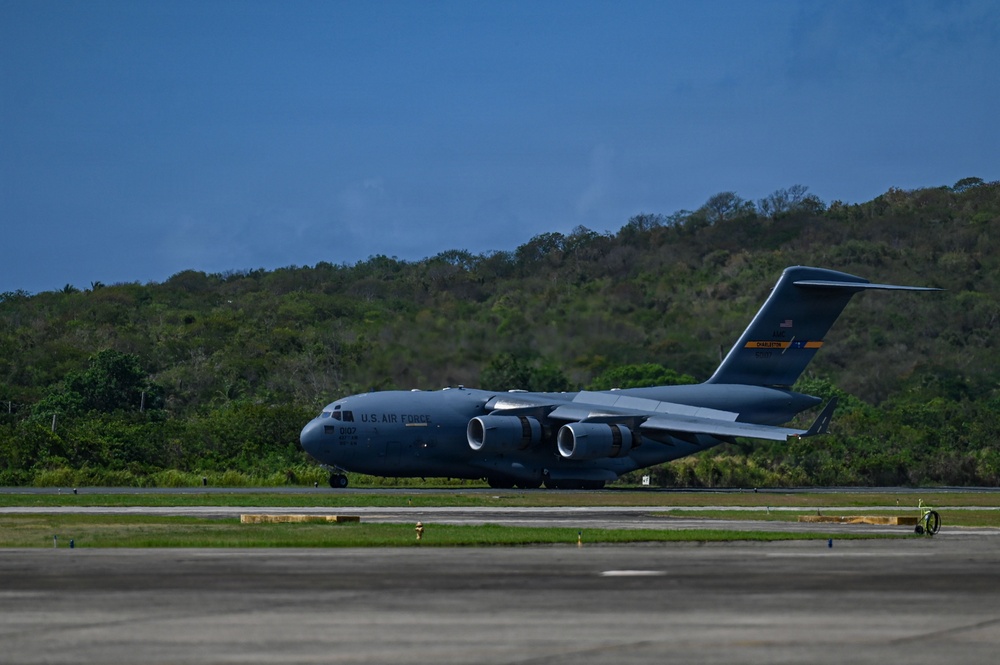 Joint Base Charleston C-17 lands in Puerto Rico in support of Venezuela