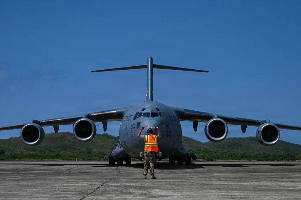 Joint Base Charleston C-17 lands in Puerto Rico in support of Venezuela