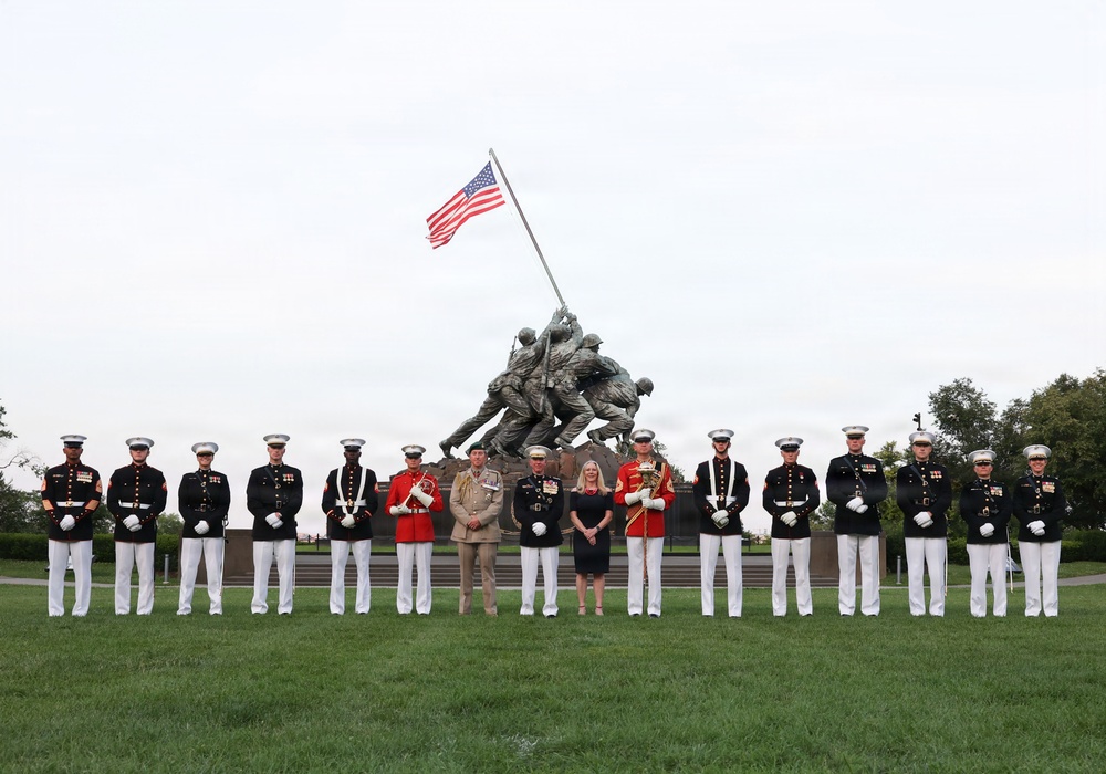 The Commandant, Gen. Eric M. Smith hosts First Sea Lord Commandant General Sir Gwyn Jenkins at a Sunset Parade