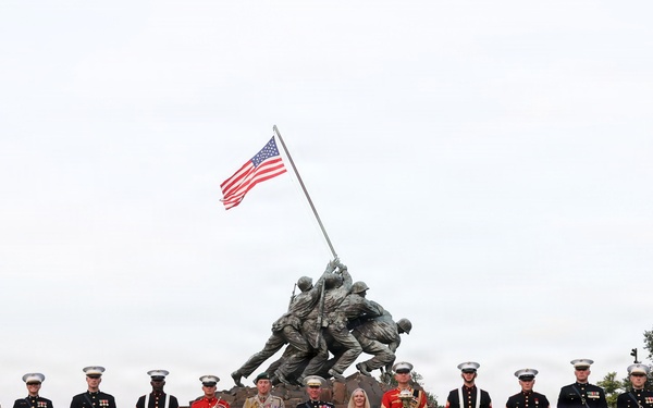 The Commandant, Gen. Eric M. Smith hosts First Sea Lord Commandant General Sir Gwyn Jenkins at a Sunset Parade