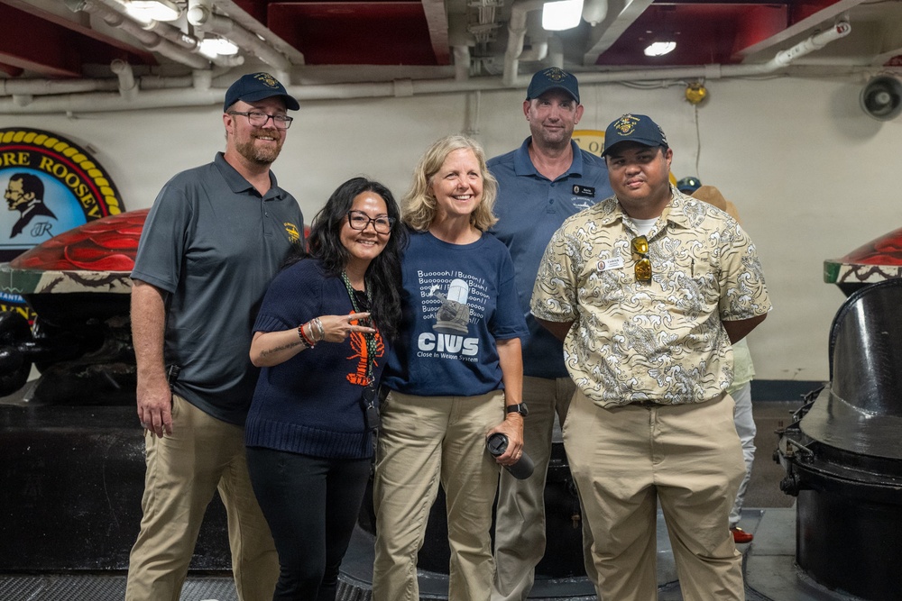 USS Missouri docents visit USS Theodore Roosevelt during RIMPAC 2026