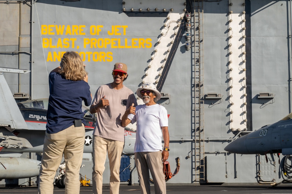 USS Missouri docents visit USS Theodore Roosevelt during RIMPAC 2026