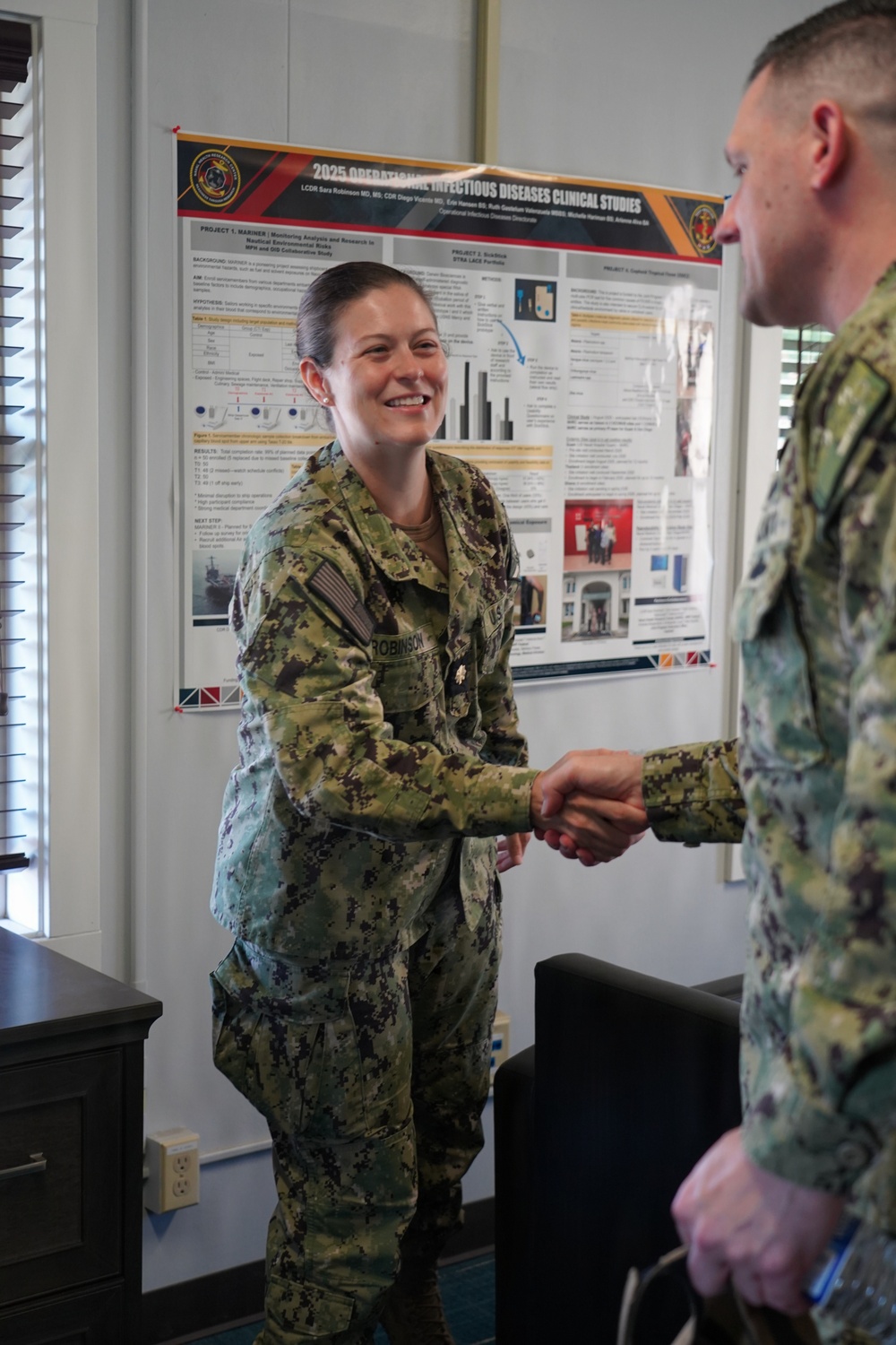 Command Master Chief for Naval Medical Research Command Visits NHRC