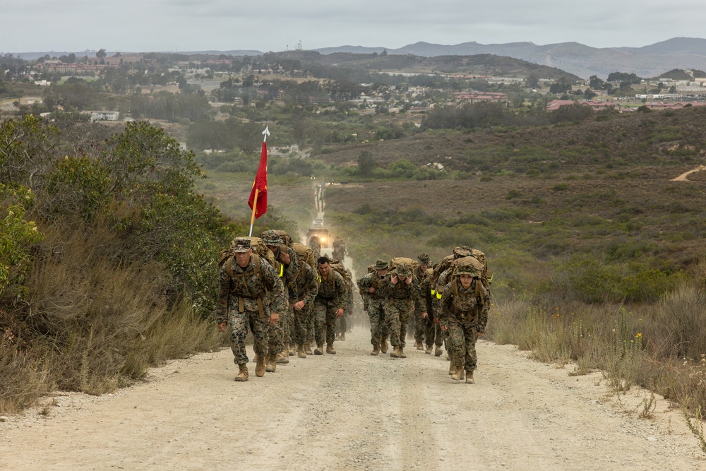 1st MLG Marines and Sailors celebrate unit birthday with a 5k Hike