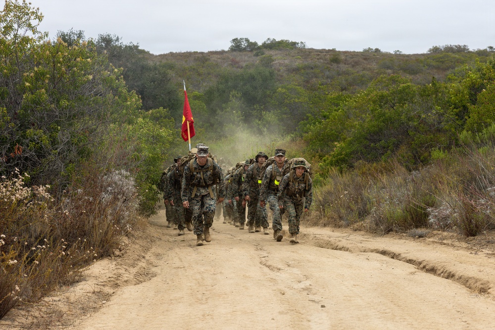 1st MLG Marines and Sailors celebrate unit birthday with a 5k Hike
