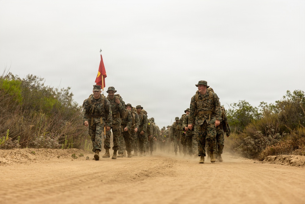 1st MLG Marines and Sailors celebrate unit birthday with a 5k Hike