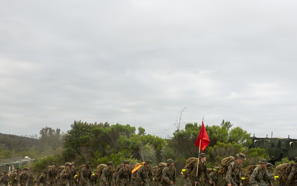 1st MLG Marines and Sailors celebrate unit birthday with a 5k Hike