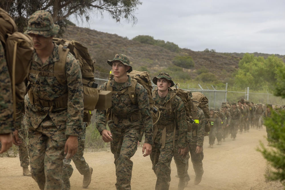1st MLG Marines and Sailors celebrate unit birthday with a 5k Hike