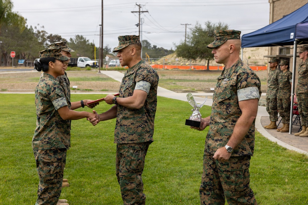 1st MLG recognizes Marines and Sailors during quarterly awards ceremony