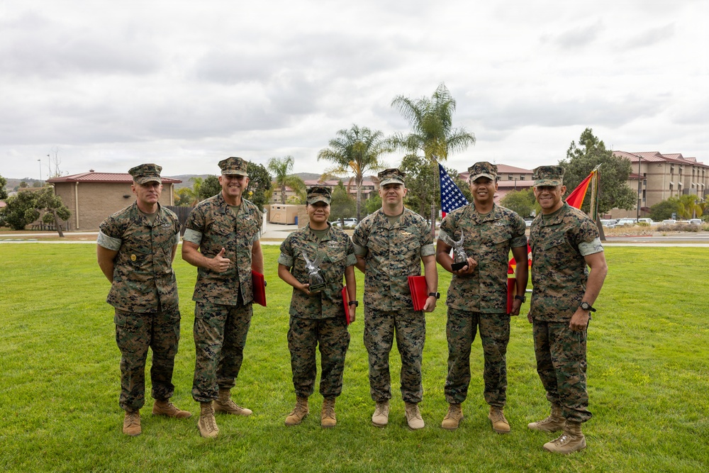 1st MLG recognizes Marines and Sailors during quarterly awards ceremony