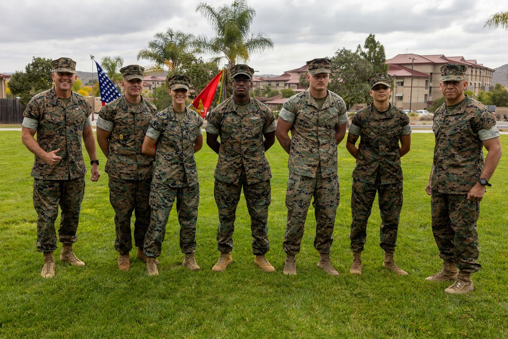 1st MLG recognizes Marines and Sailors during quarterly awards ceremony
