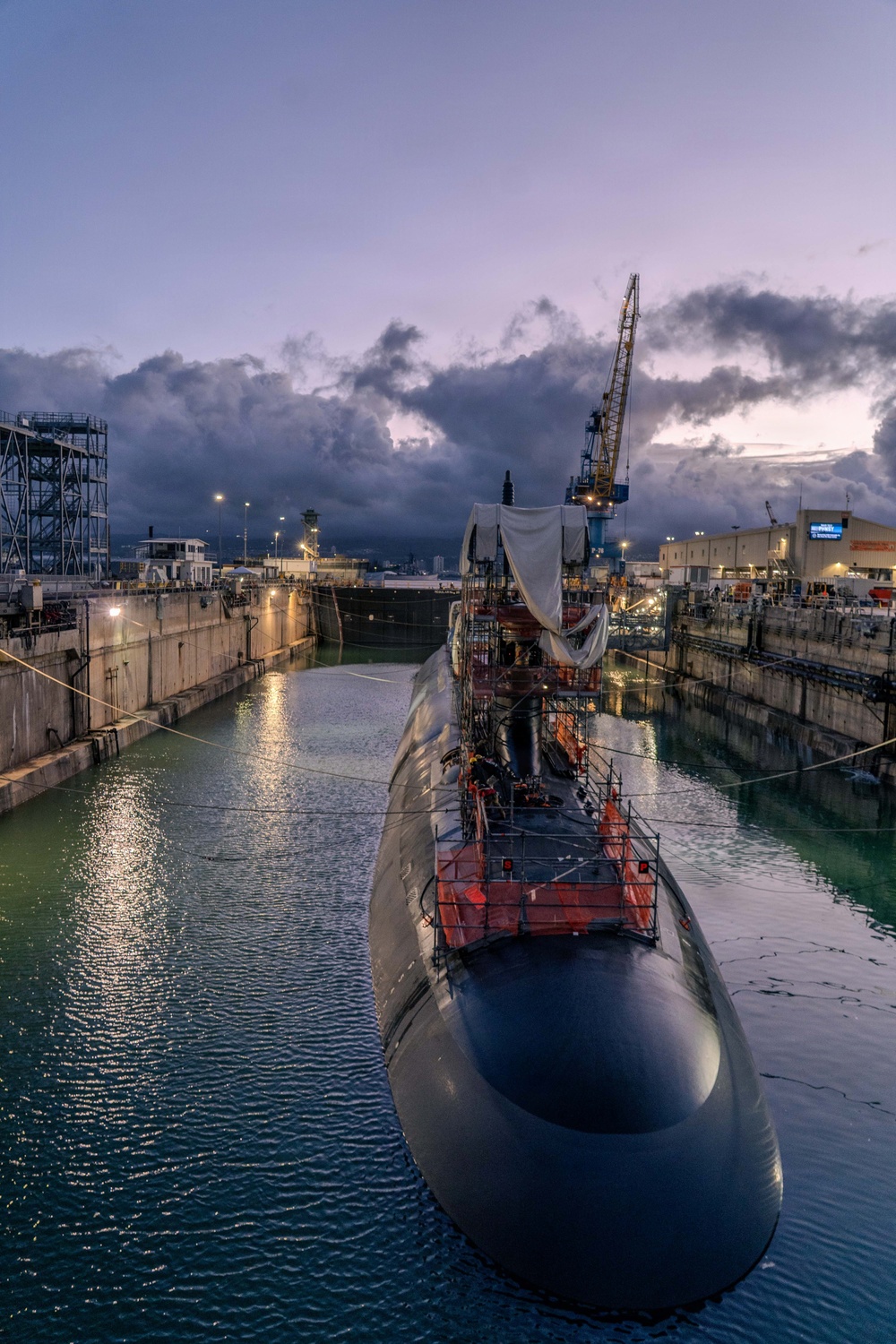 USS Illinois successfully undocks at Pearl Harbor Naval Shipyard