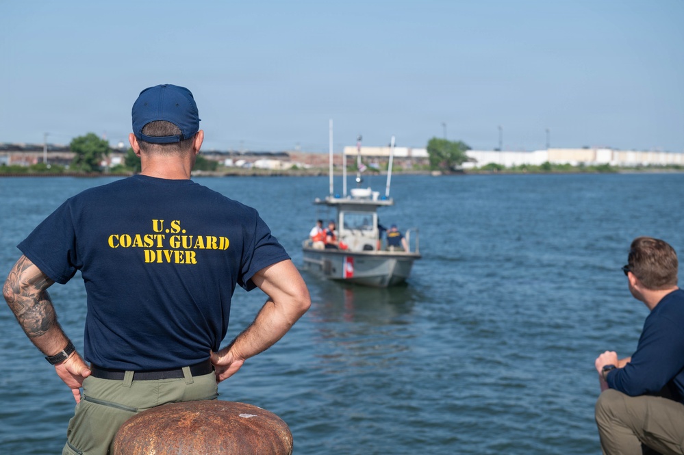 U.S. Coast Guard Dive Team Conducts Underwater Security Sweep for Sail 250