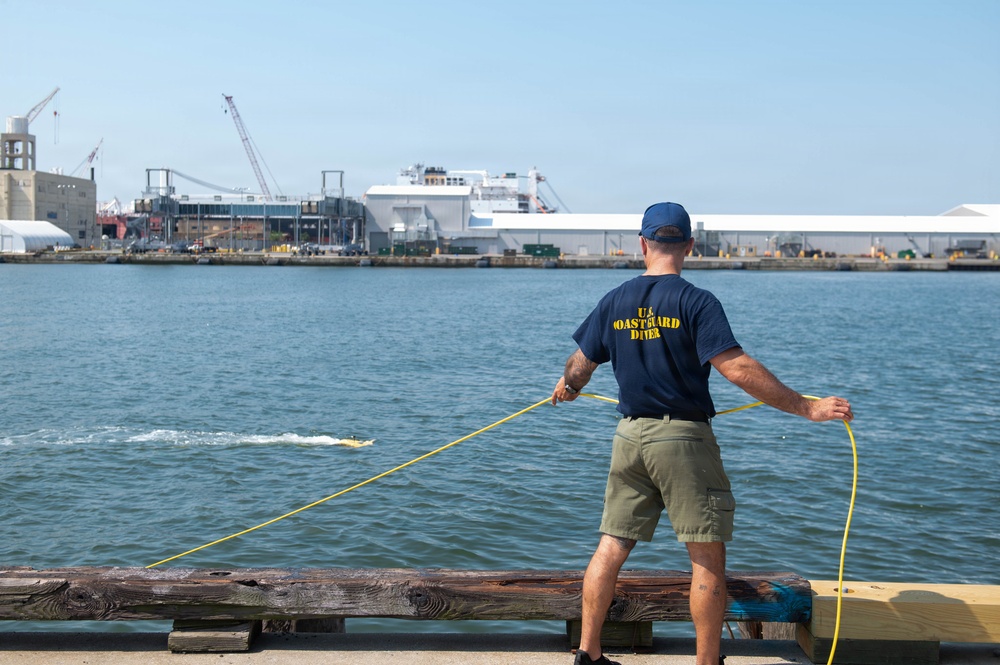 U.S. Coast Guard Dive Team Conducts Underwater Security Sweep for Sail 250