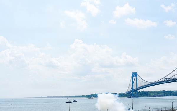 Fort Hamilton Renders Cannon Salute as USS Kearsarge Arrives for Sail4th 250 and International Naval Review