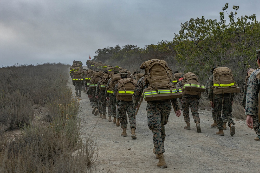 1st MLG Marines and Sailors celebrate unit birthday with a 5k Hike