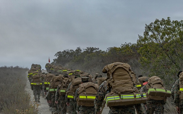 1st MLG Marines and Sailors celebrate unit birthday with a 5k Hike