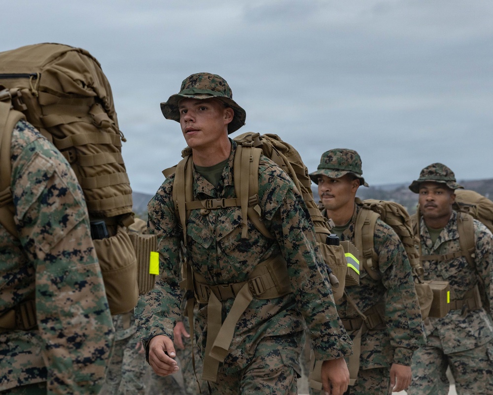 1st MLG Marines and Sailors celebrate unit birthday with a 5k Hike