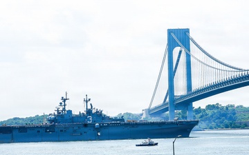 Fort Hamilton Renders Cannon Salute as USS Kearsarge Arrives for Sail4th 250 and International Naval Review