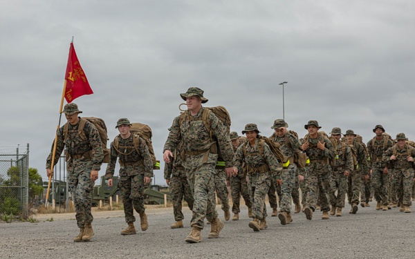 1st MLG Marines and Sailors celebrate unit birthday with a 5k Hike
