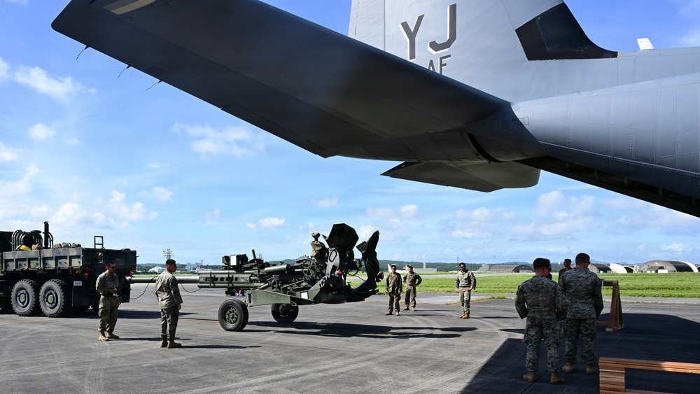 Valiant Shield 2026 - USAF-USMC Joint HIMARS loading on C130J