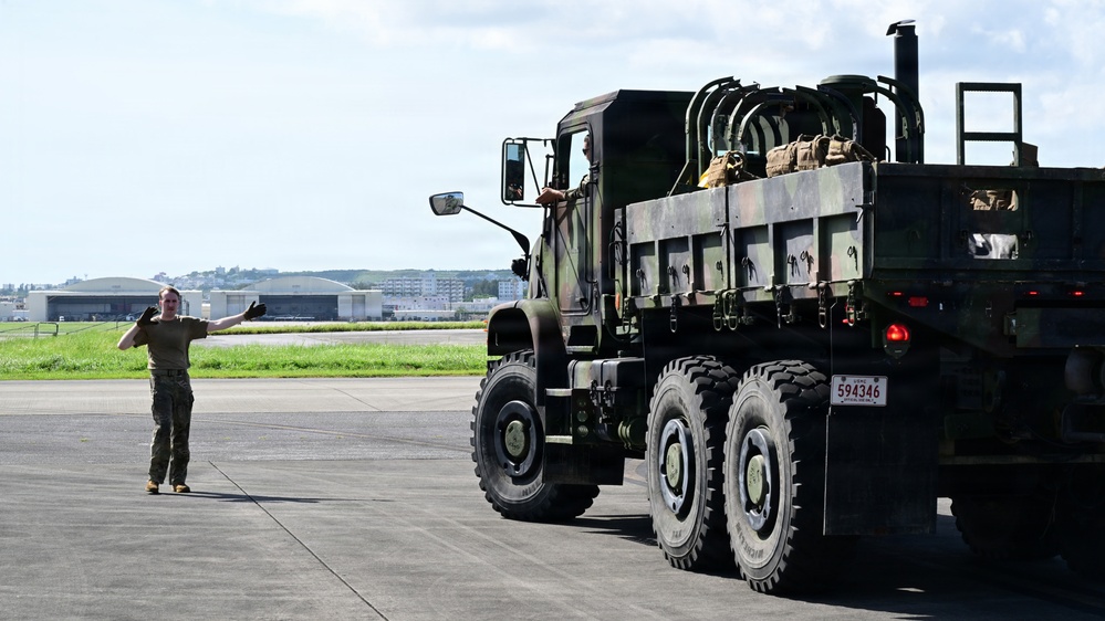 Valiant Shield 2026 - USAF-USMC Joint HIMARS loading on C130J
