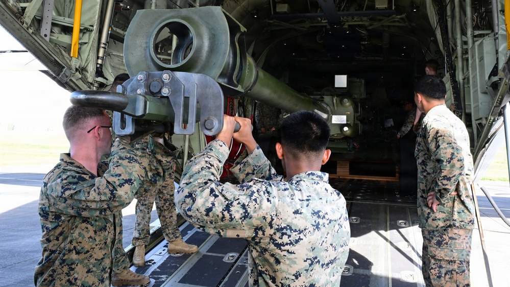 Valiant Shield 2026 - USAF-USMC Joint HIMARS loading on C130J