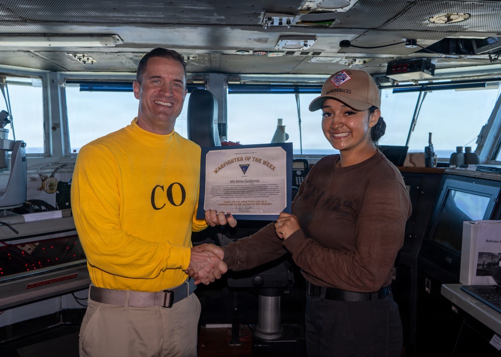 USS George Washington Recognizes Airwing Warfighter of the Week