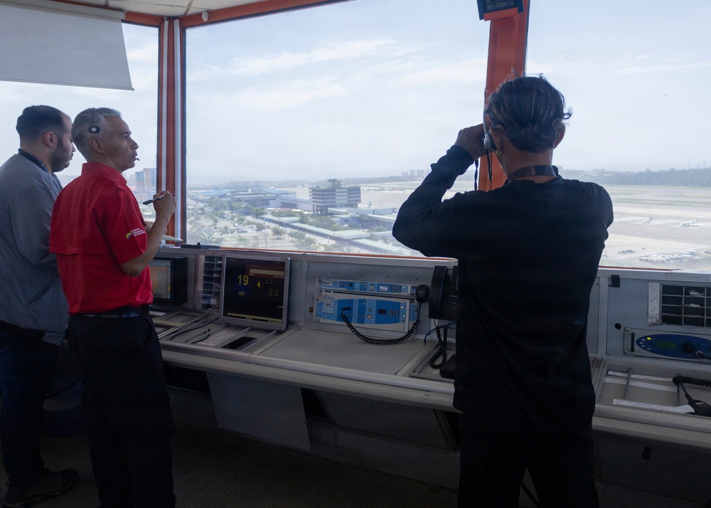 Marines and Airmen work along side Venezuelan ATCs
