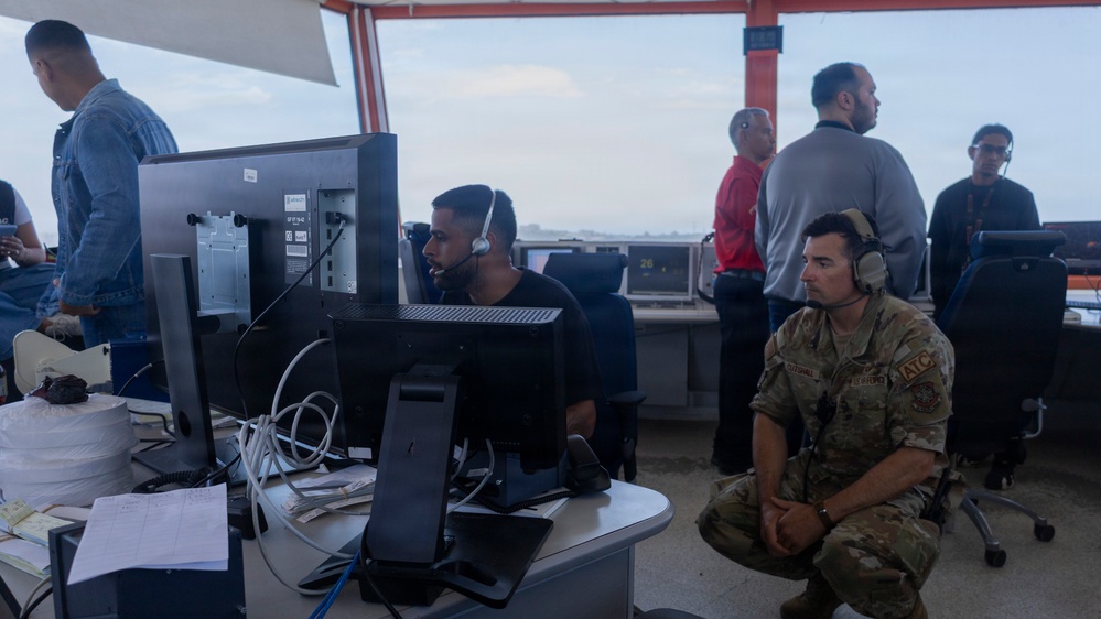 Marines and Airmen work along side Venezuelan ATCs