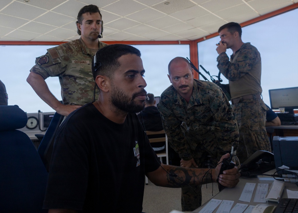 Marines and Airmen work along side Venezuelan ATCs
