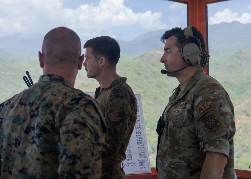Marines and Airmen work along side Venezuelan ATCs