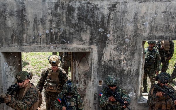 U.S. Marines participate in military operations in urban terrain training during KAMANDAG 10