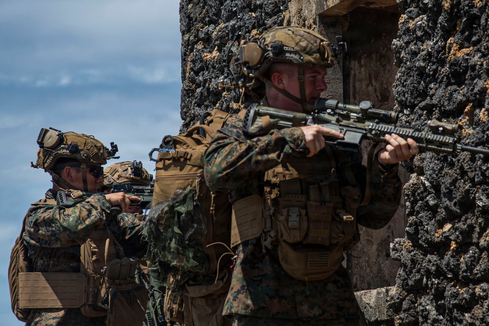 U.S. Marines participate in military operations in urban terrain training during KAMANDAG 10